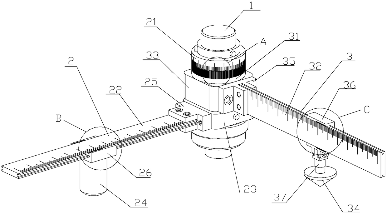 Error detecting tool for dimension of circumferential hole position