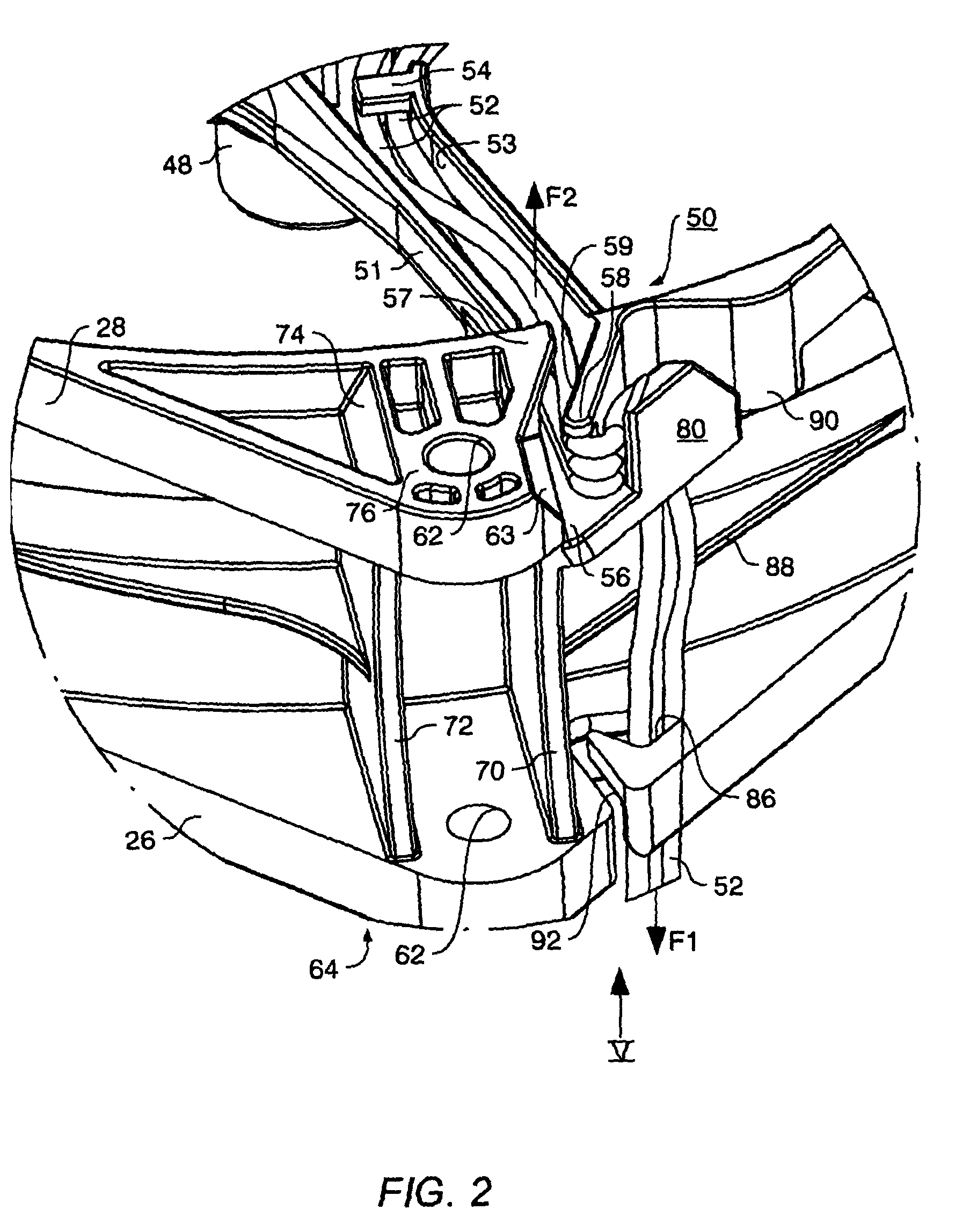 Fan housing with strain relief