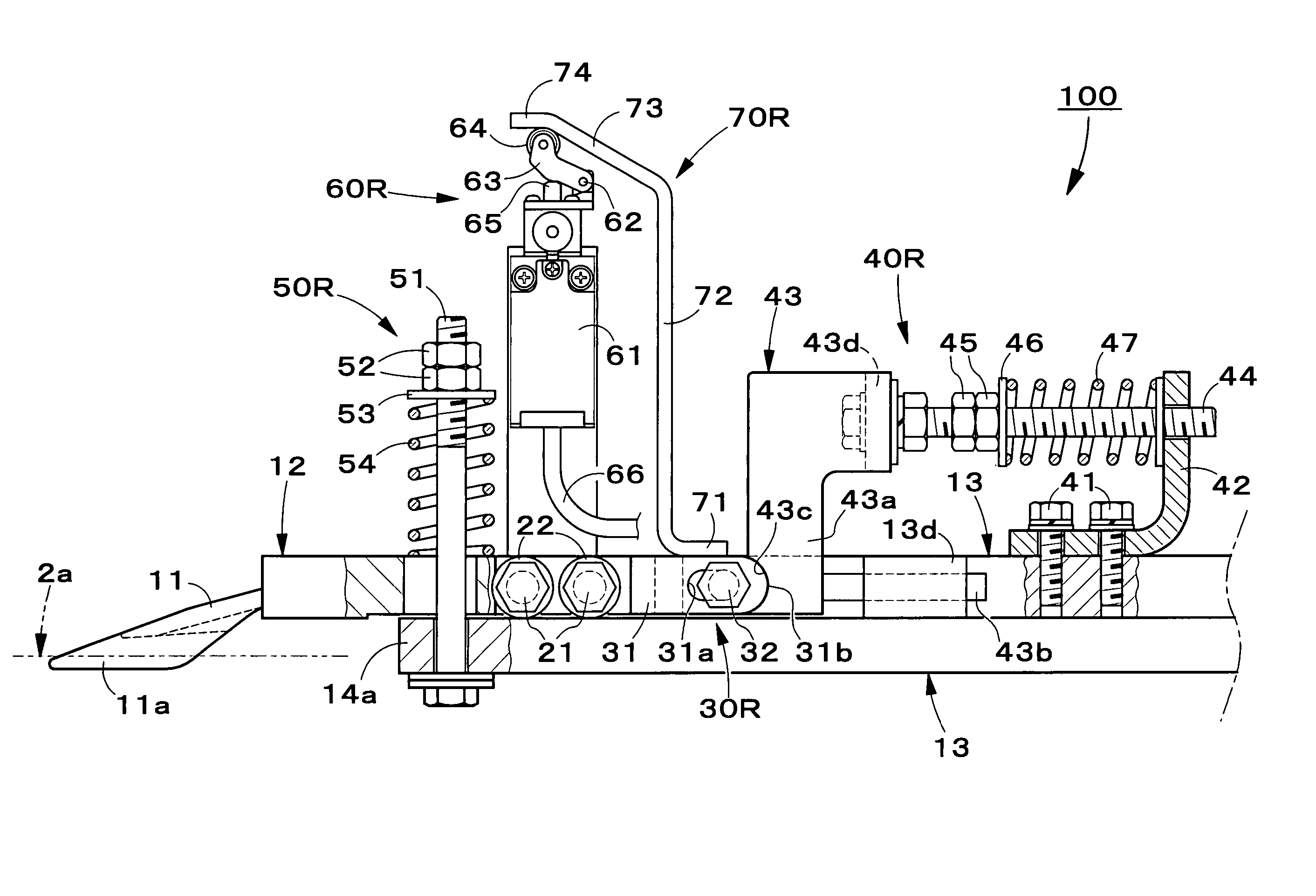 Safety device for a passenger conveyor