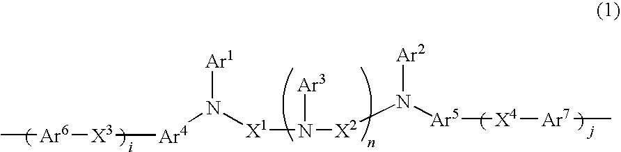 Charge-transporting varnishes containing charge-transporting polymers and organic electroluminescent devices made by using the same