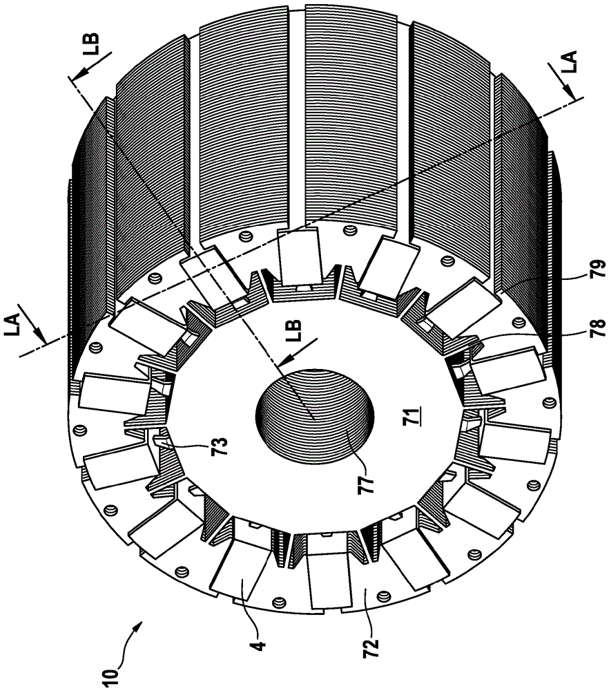 Electric machine having in each case at least two clamping protrusions for attaching a permanent magnet