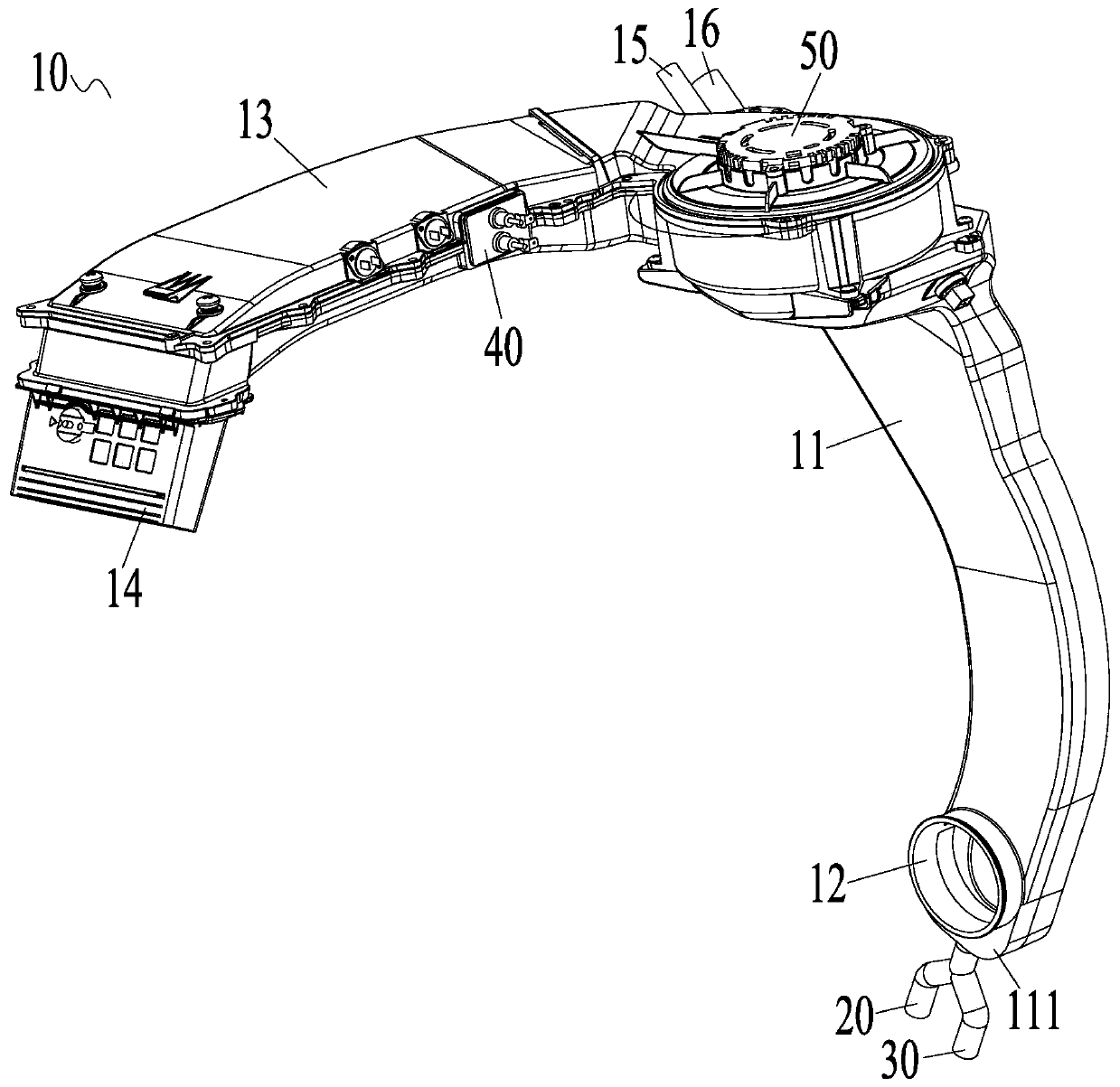 Drying device and washing machine with same