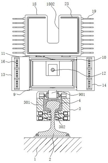 Anti-interference section laser scanning imaging device for rail line fault diagnosis