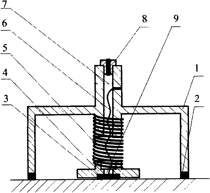 Method and device for mounting piezoelectric wafer used for structure health monitoring