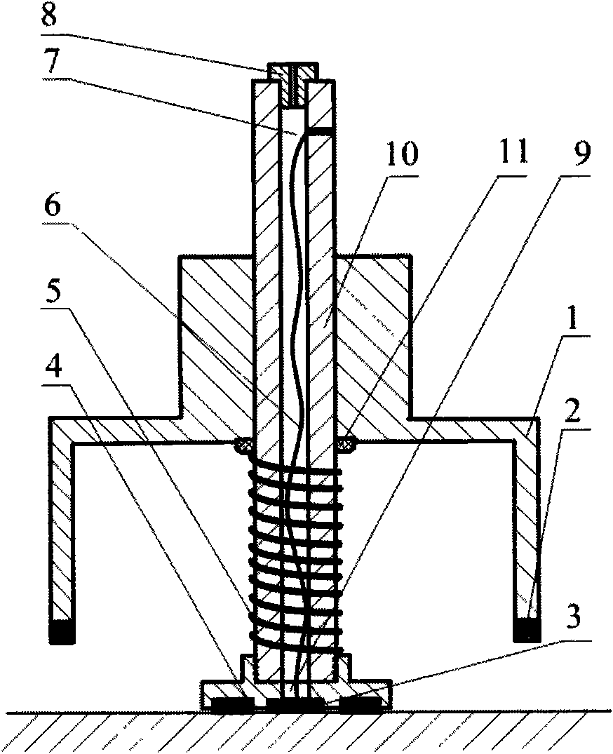 Method and device for mounting piezoelectric wafer used for structure health monitoring