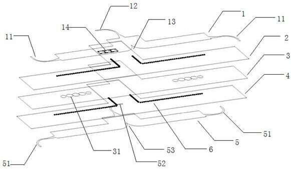 Miniaturized double-layer half-mode substrate integrated waveguide six-port device