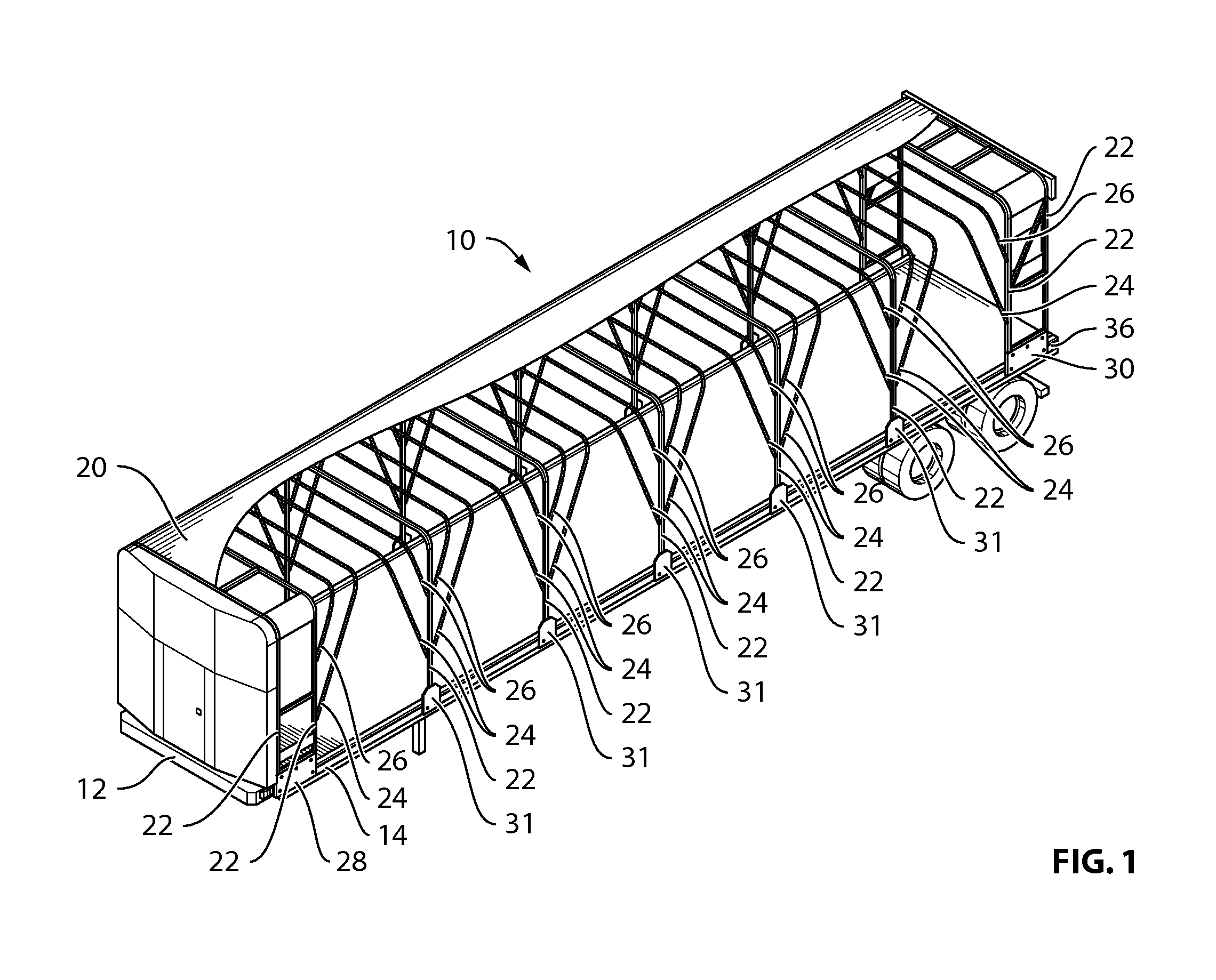 Sliding tarpaulin tensioning and locking system