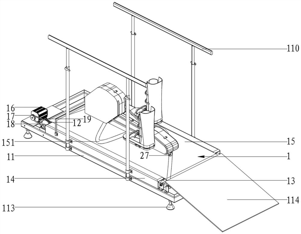 Omni-directional swing limb balance sense auxiliary training device and training method for rehabilitation department