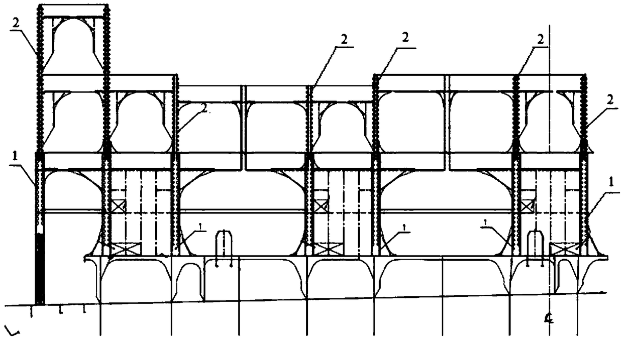 Telescopic container lashing bridge