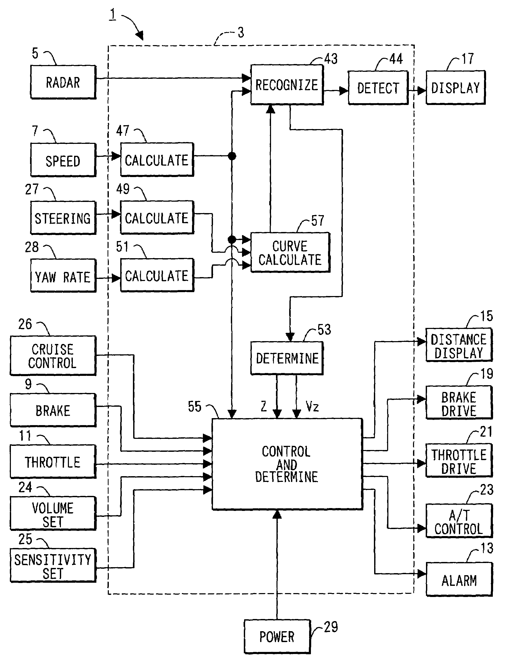 Vehicle radar device