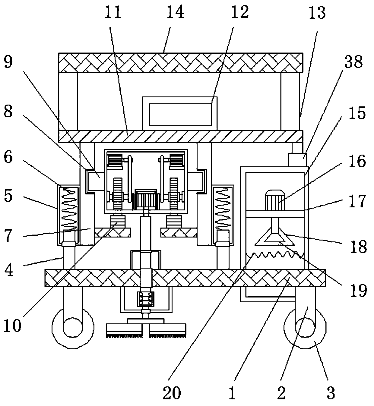 A mobile road surface drying device for road construction