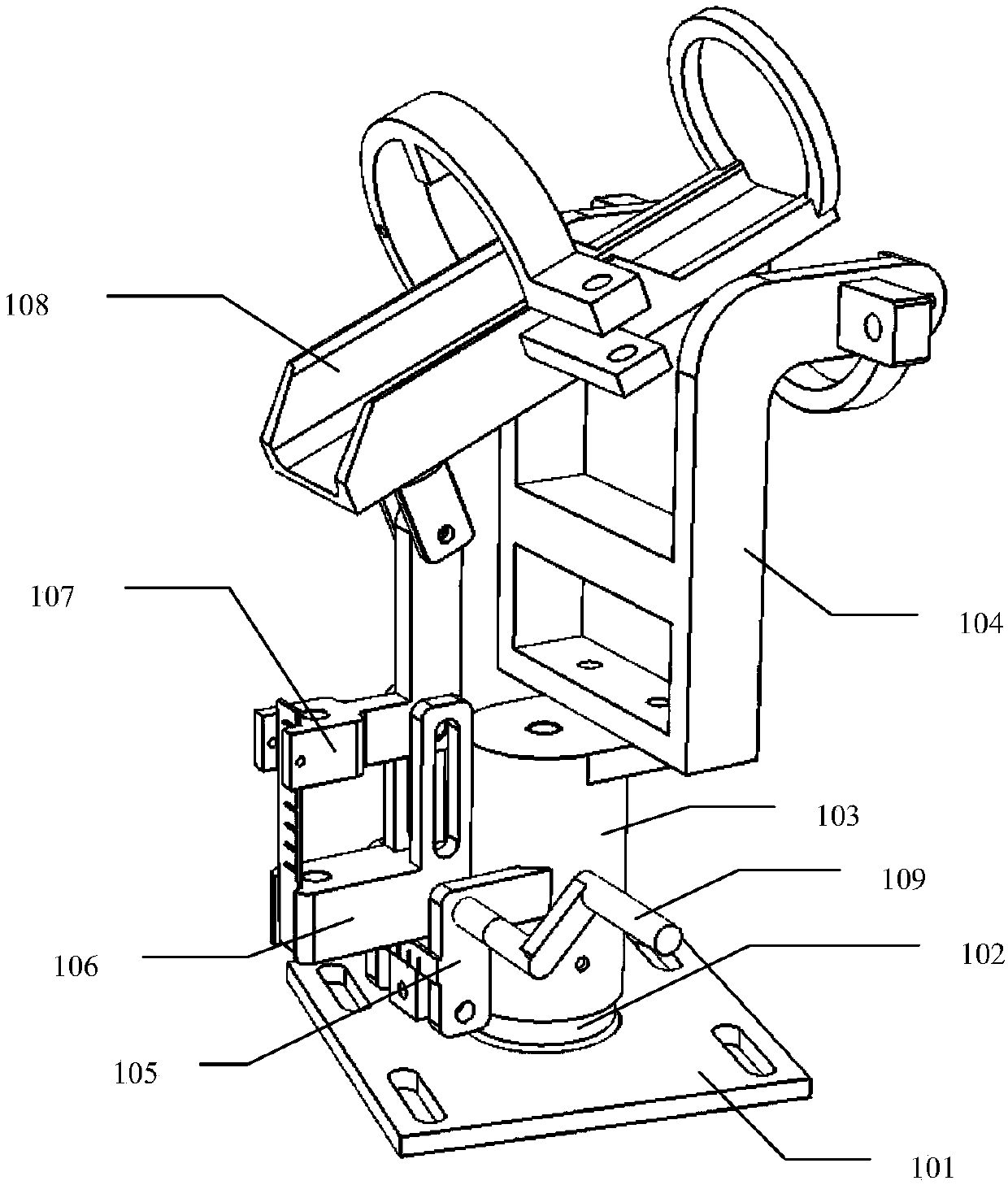 A paint spray gun fixing device used in harsh working conditions