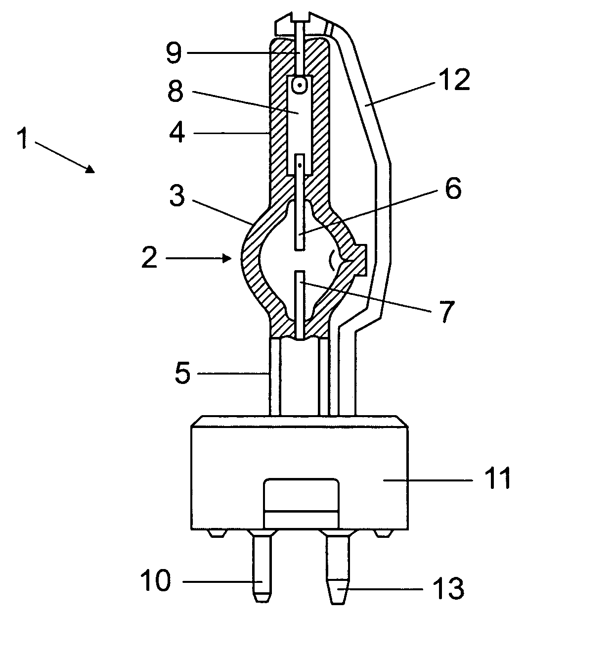 Metal halide high pressure discharge lamp