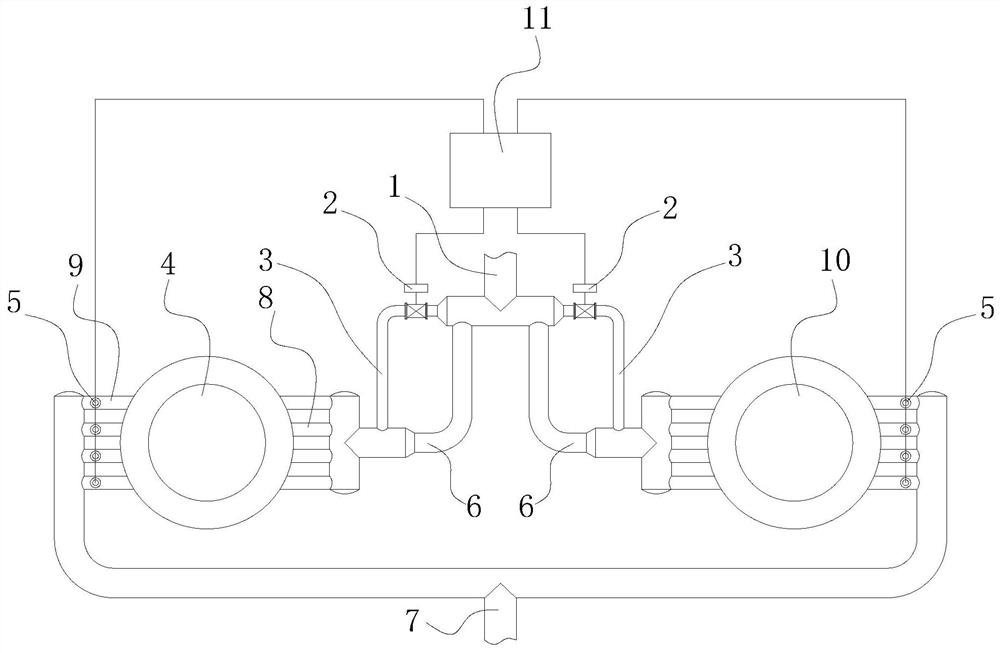 Double-station LF refining furnace water-cooled furnace cover water quantity control system and control method