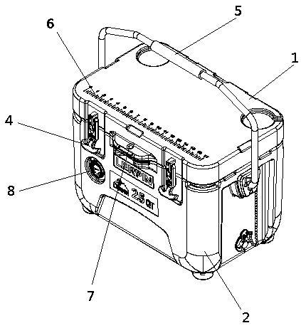 Insulating box with thermometer