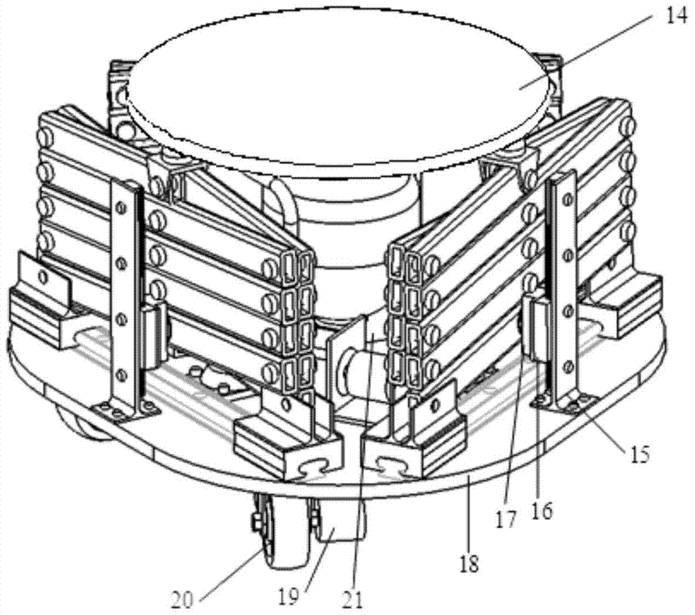 A three-degree-of-freedom lifting device directly driven by a hydraulic pump