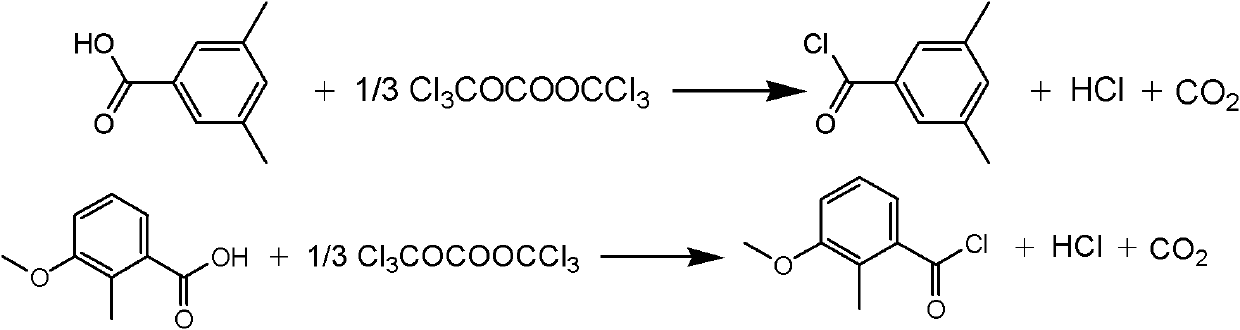 Synthesis method of methoxyfenozide key intermediate-substituted methyl benzoyl chloride