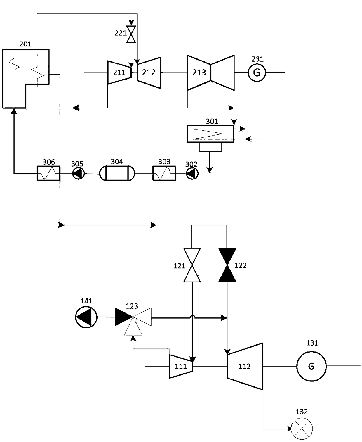 Novel bottom-mounted back pressure heat supply steam turbine and operation method thereof