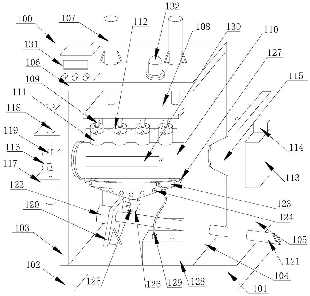 Drill rod cleaning mechanism of mechanical drilling device for round bar materials