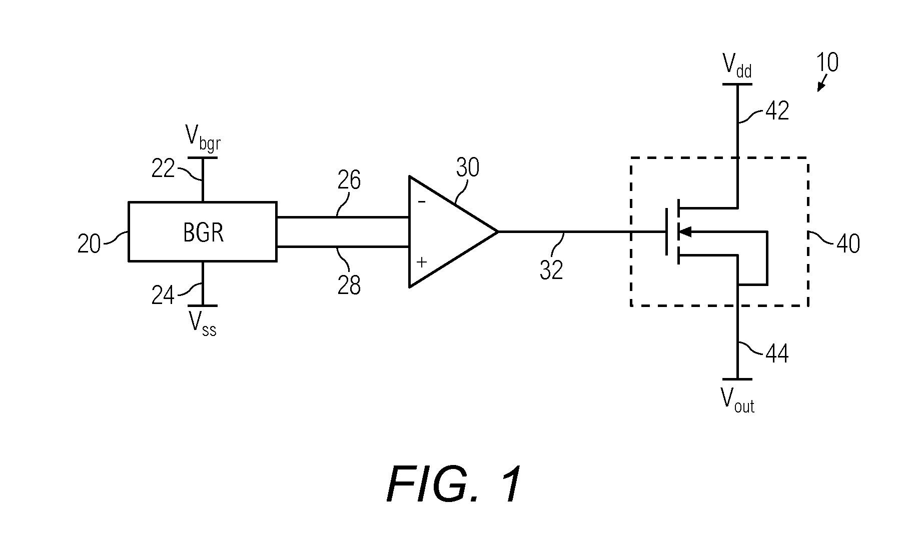 Bandgap reference circuit and regulator circuit with common amplifier