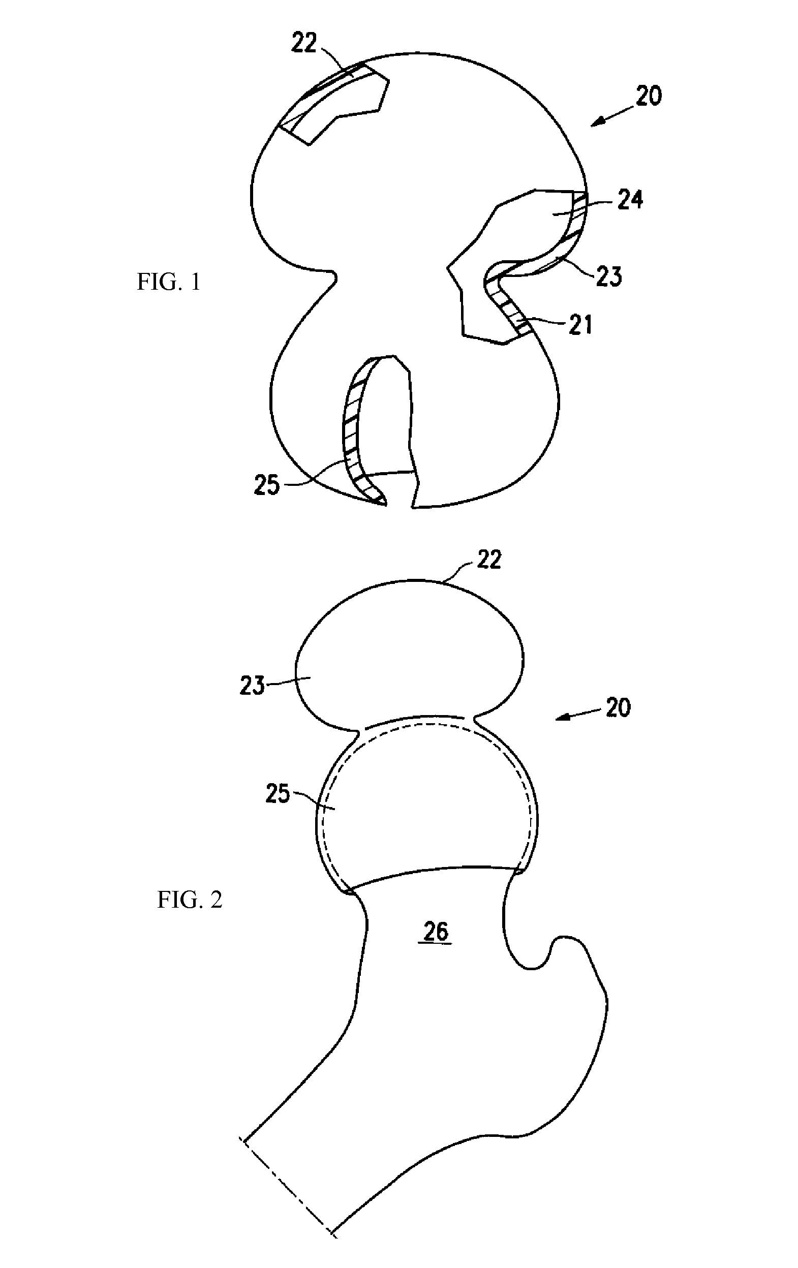 Resilient interpositional hip arthroplasty device