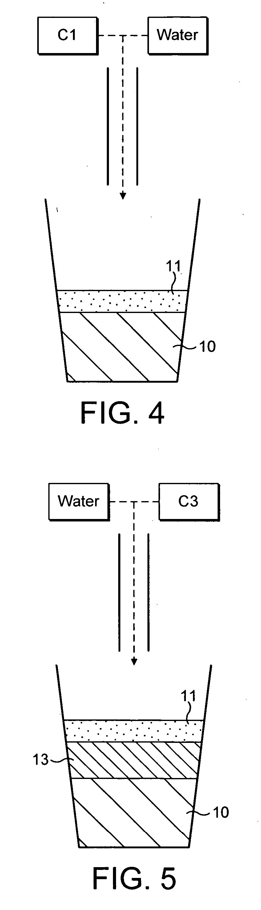 Method and device for dispensing from liquid concentrates beverages having multi-layer visual appearance