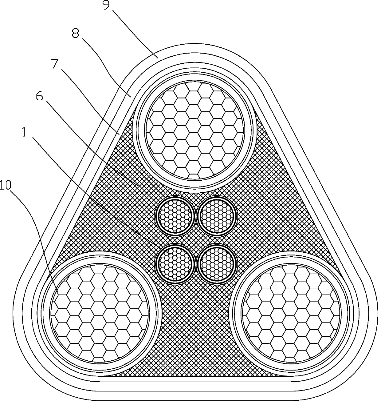 Power electric cable resistant to alternating working condition