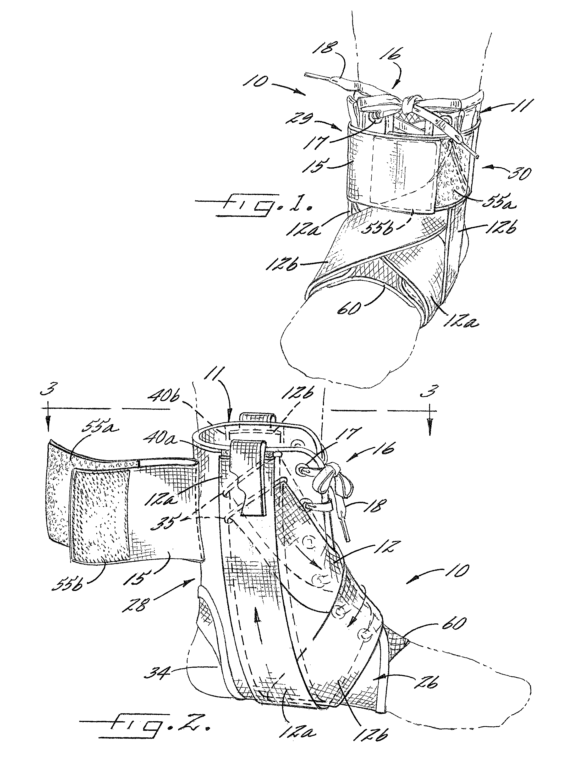 Ankle stabilizing apparatus having a dynamic cuff and stabilizing strap system