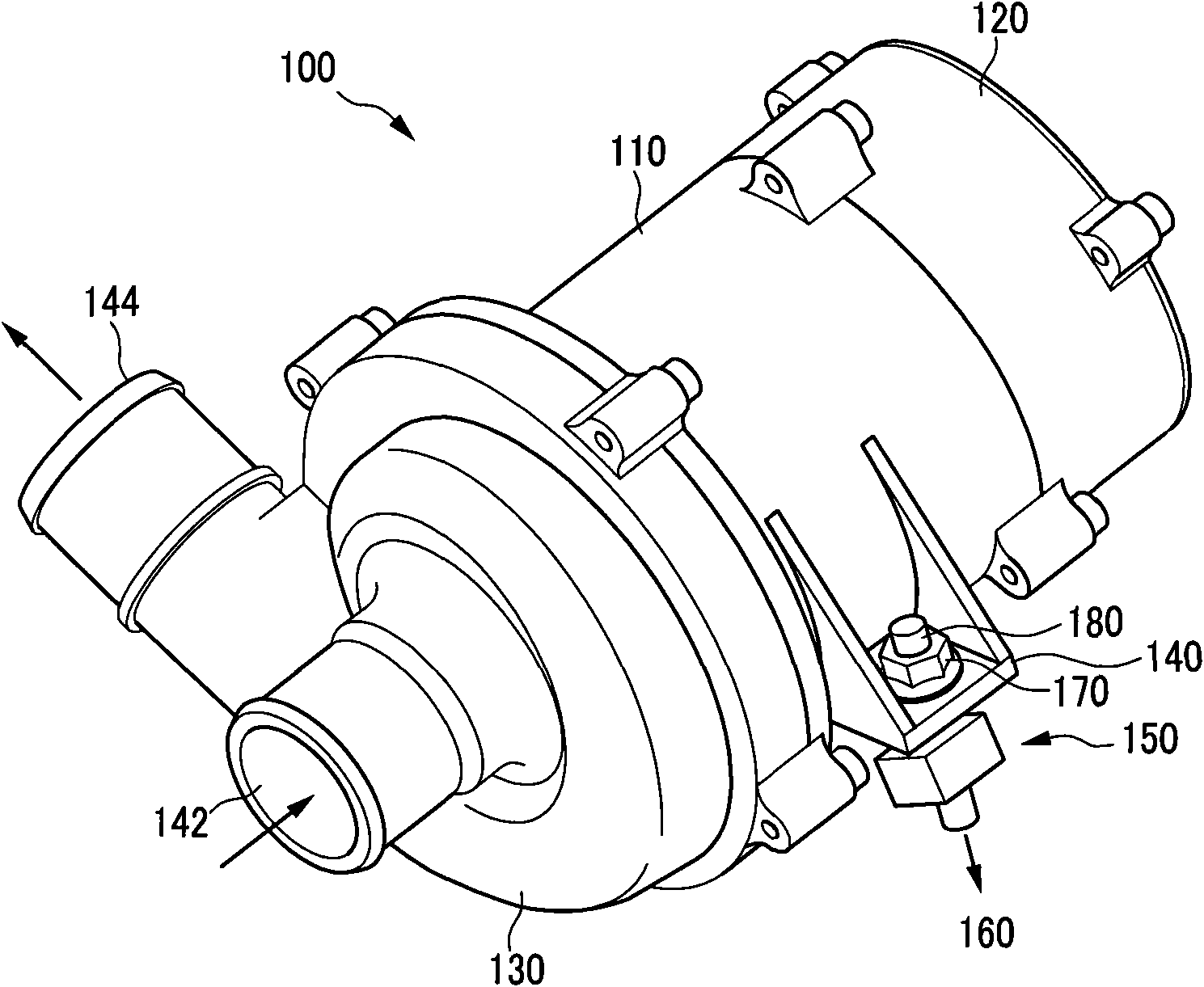 Water pump provided with a bearing