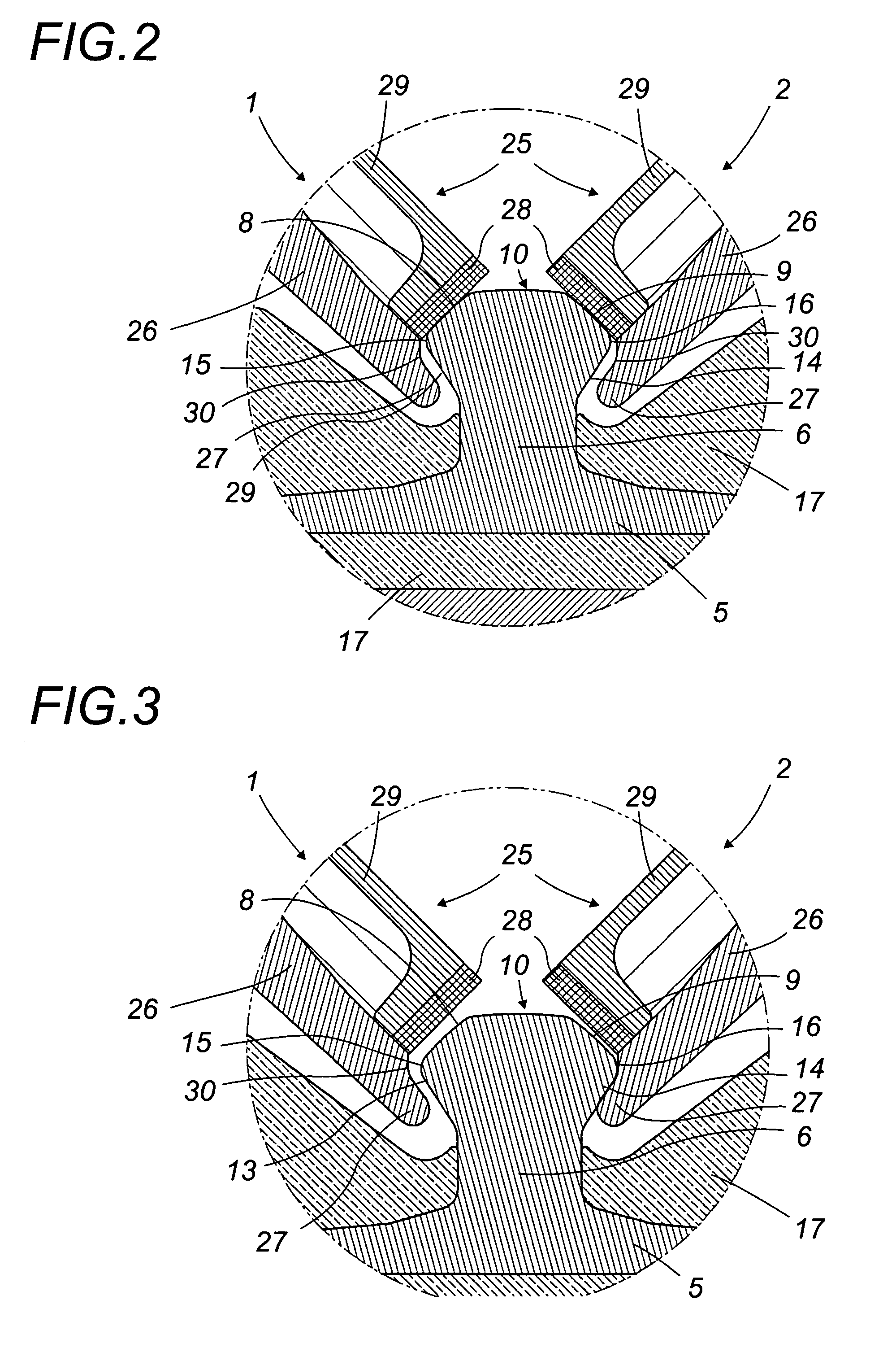 Guide assembly for guide rail comprising pair of angled guide wheels