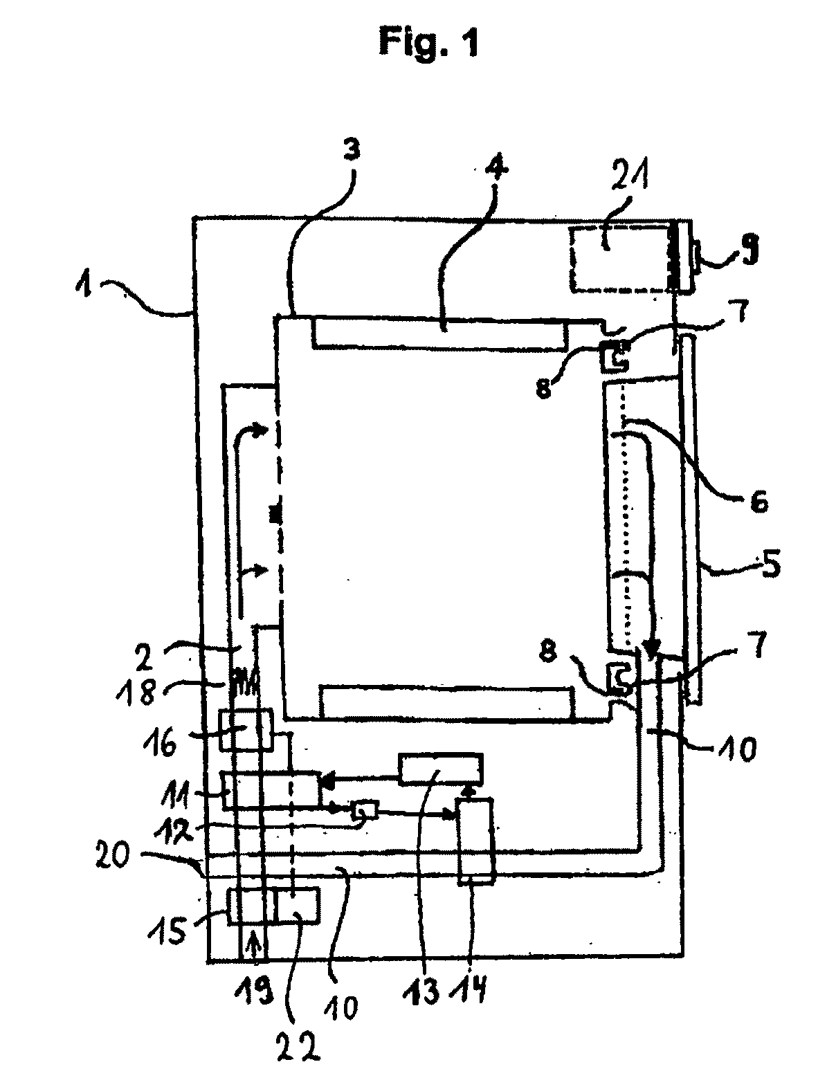 Exhaust air dryer with a heat pump and a first fan