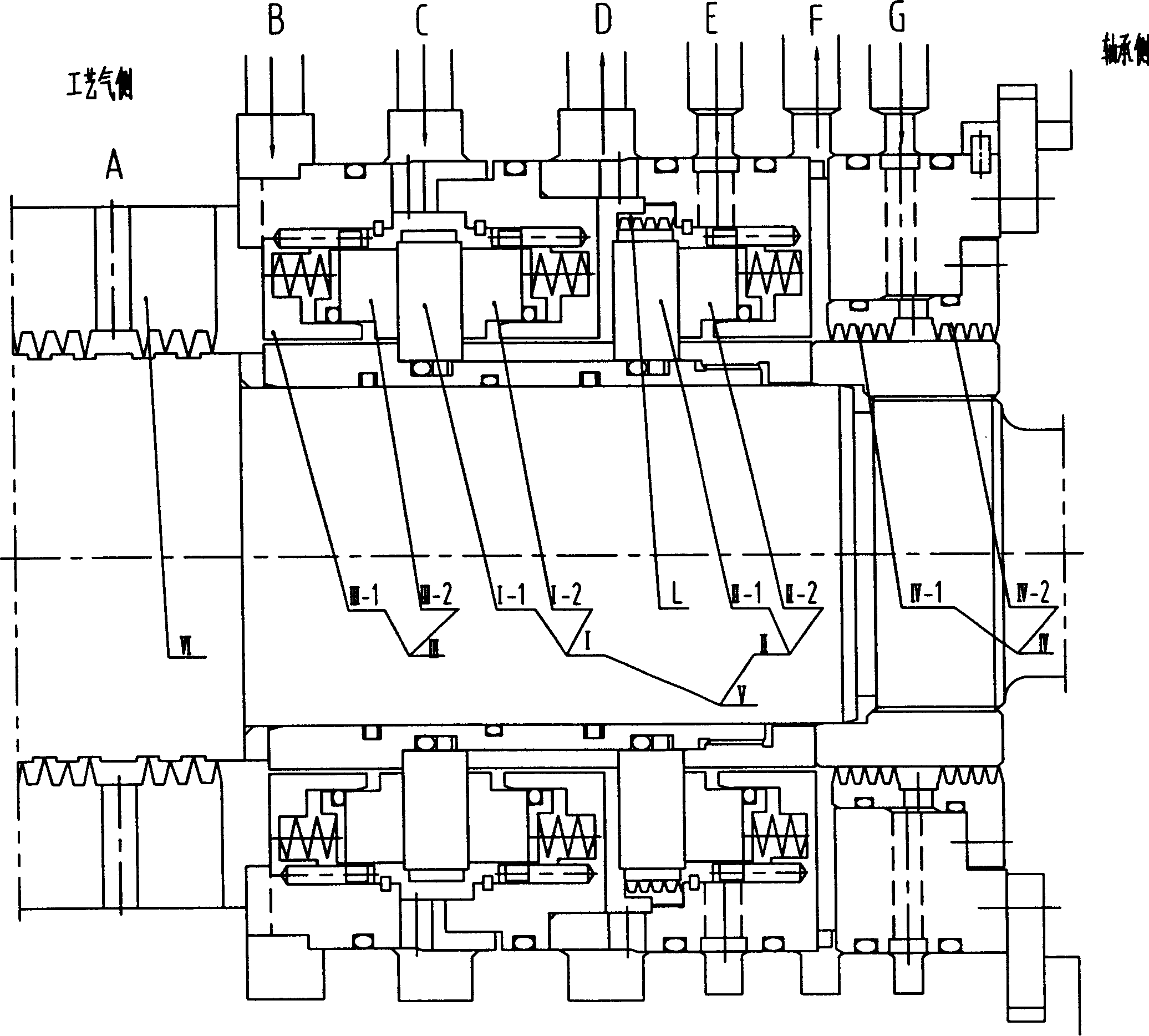 Dry gas sealer for compressor with low inlet pressure and liquid-carrying medium