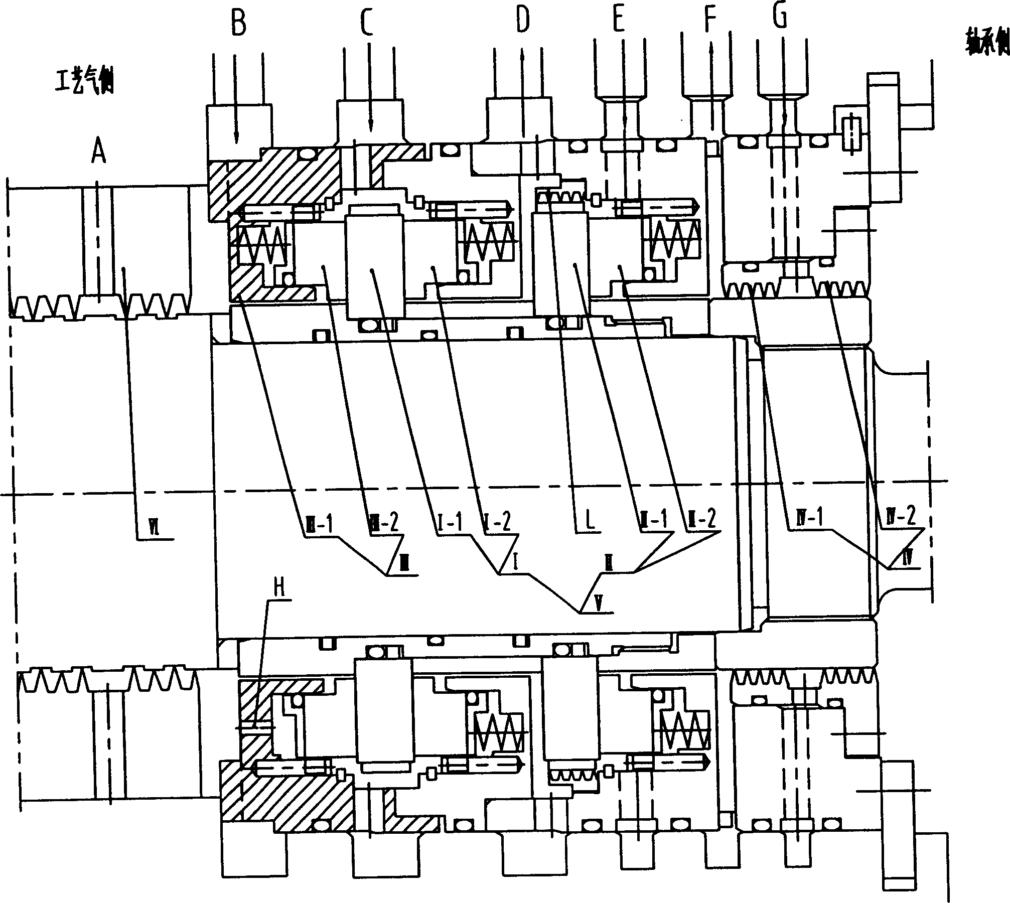 Dry gas sealer for compressor with low inlet pressure and liquid-carrying medium