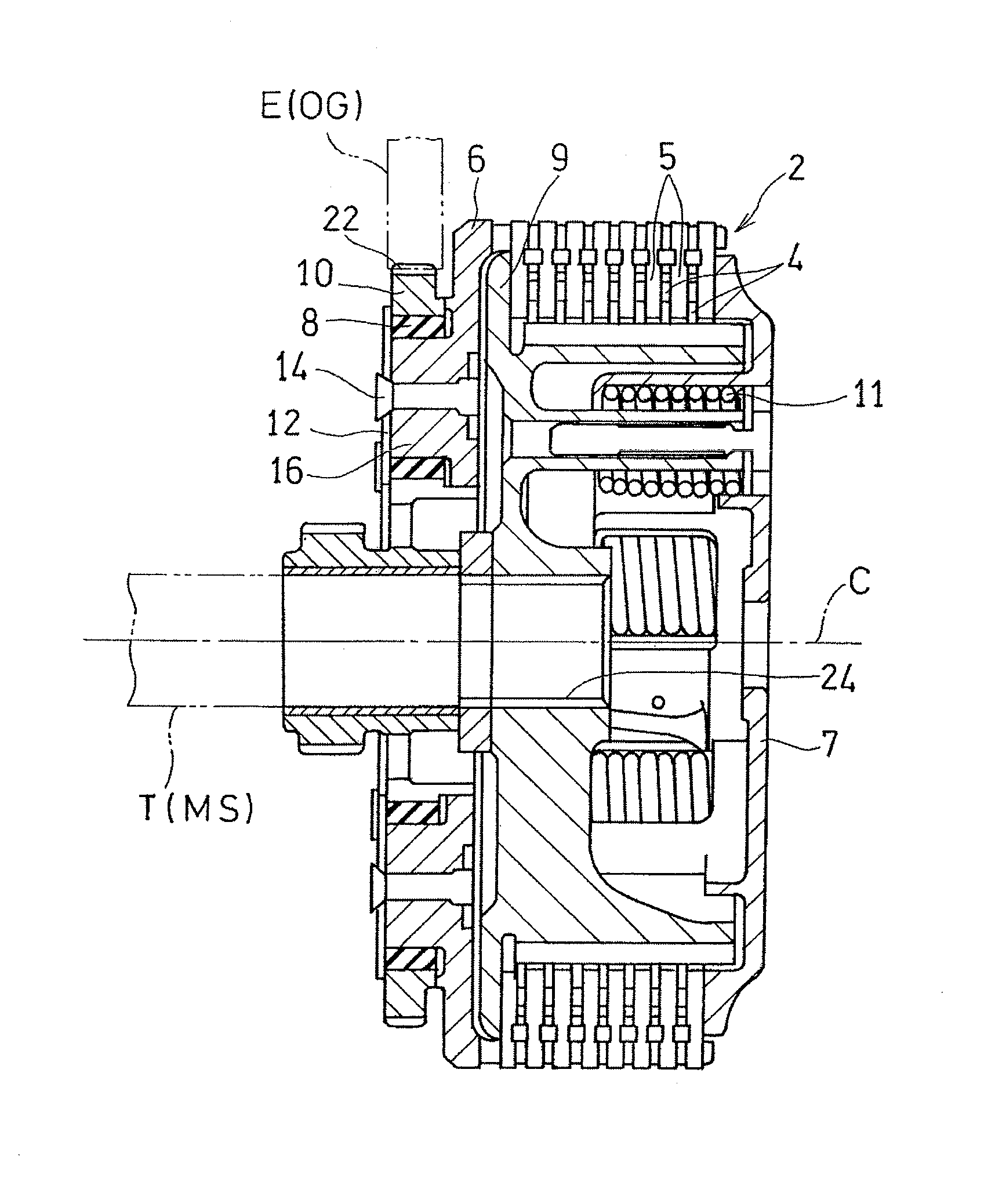 Damper structure for clutch