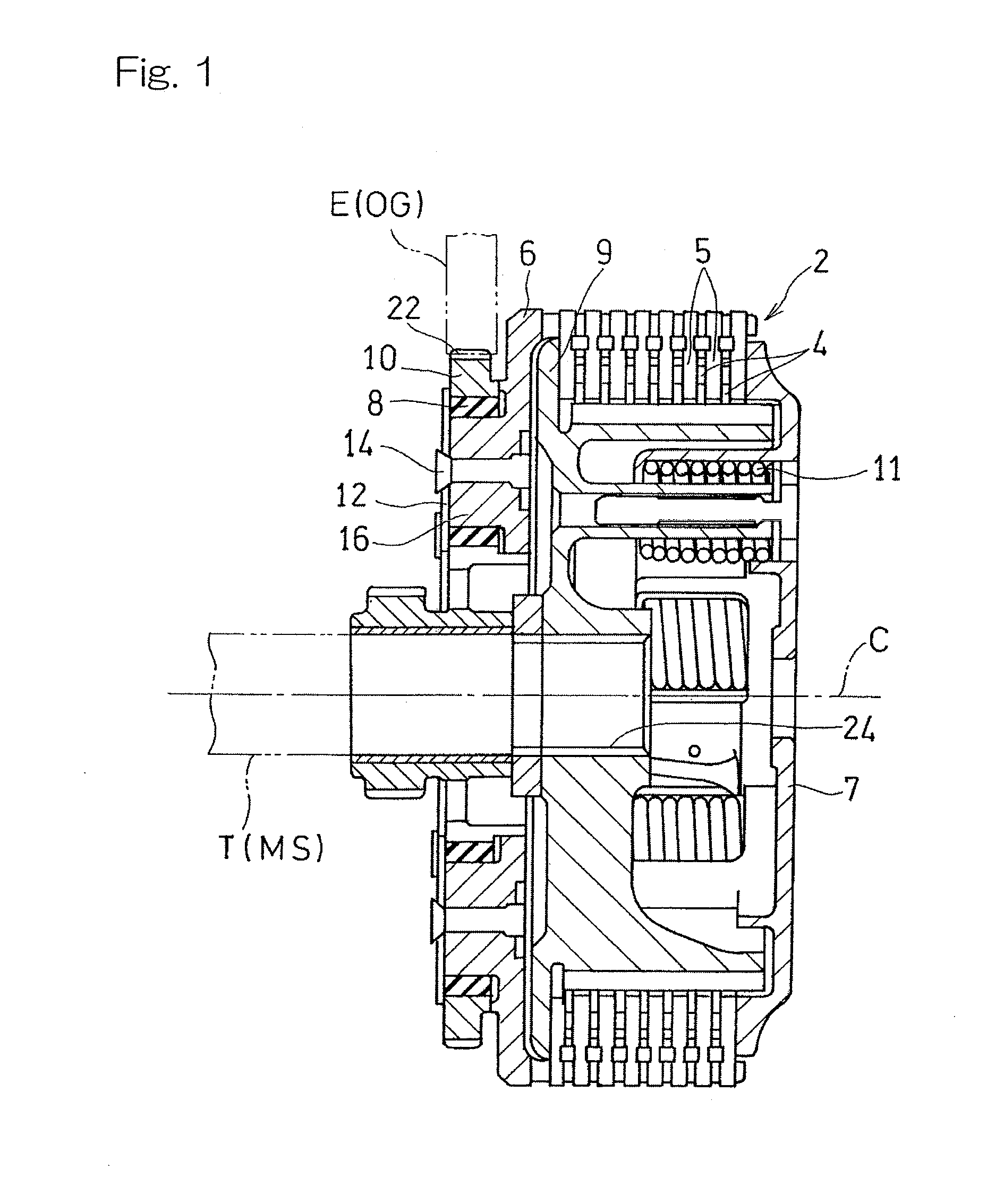 Damper structure for clutch