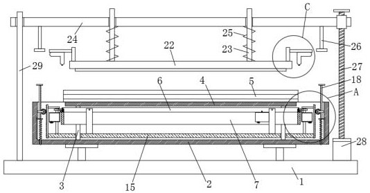 Cleaning device for excess glue overflowing during plywood bonding