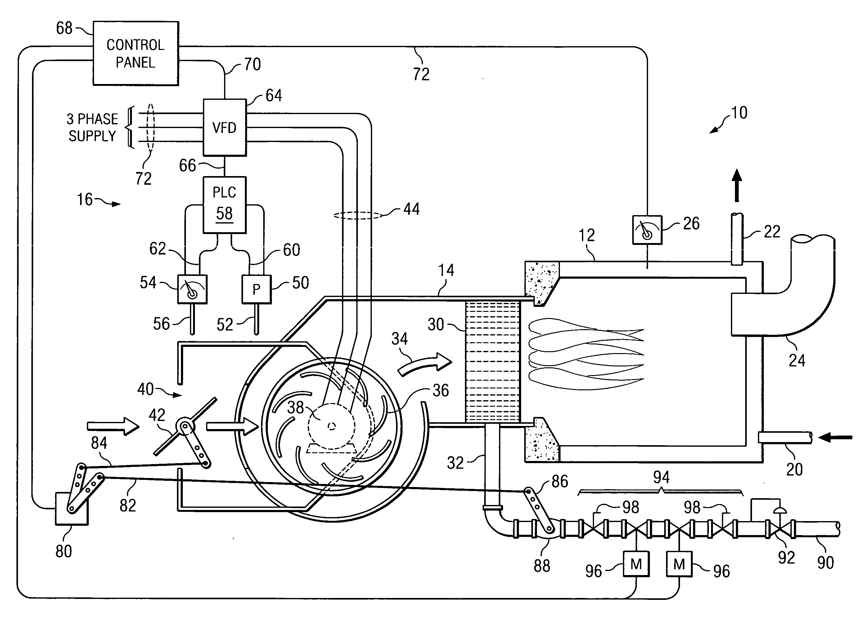 Method and apparatus for controlling combustion in a burner