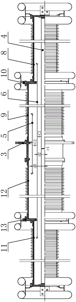 Ultra high voltage SF6 gas-insulated wall feed-through sleeve