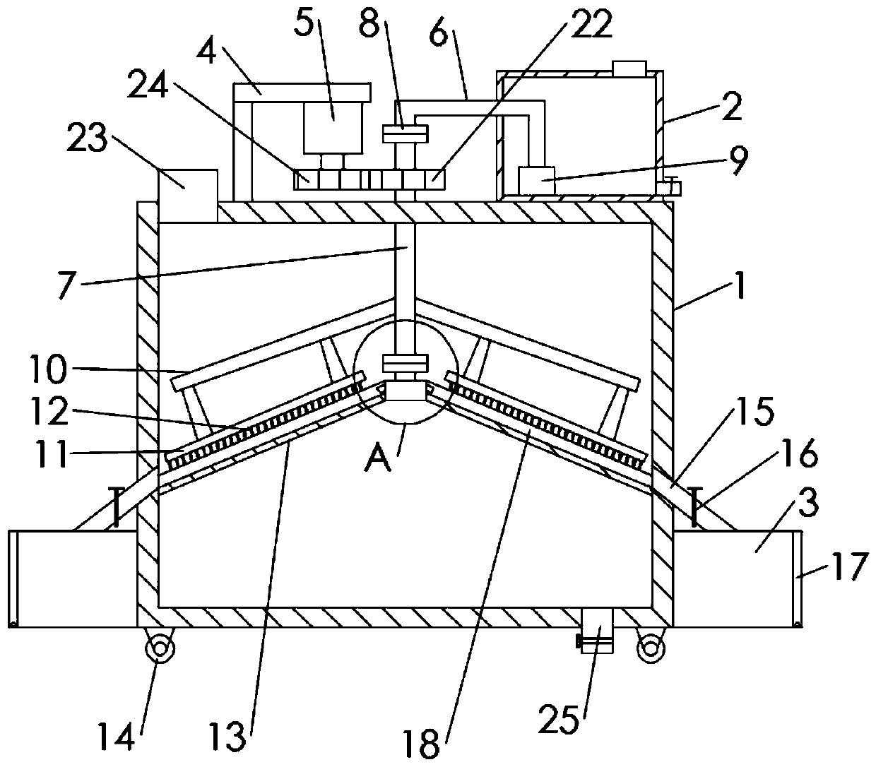 Domestic sewage treatment device with waste residue collecting function