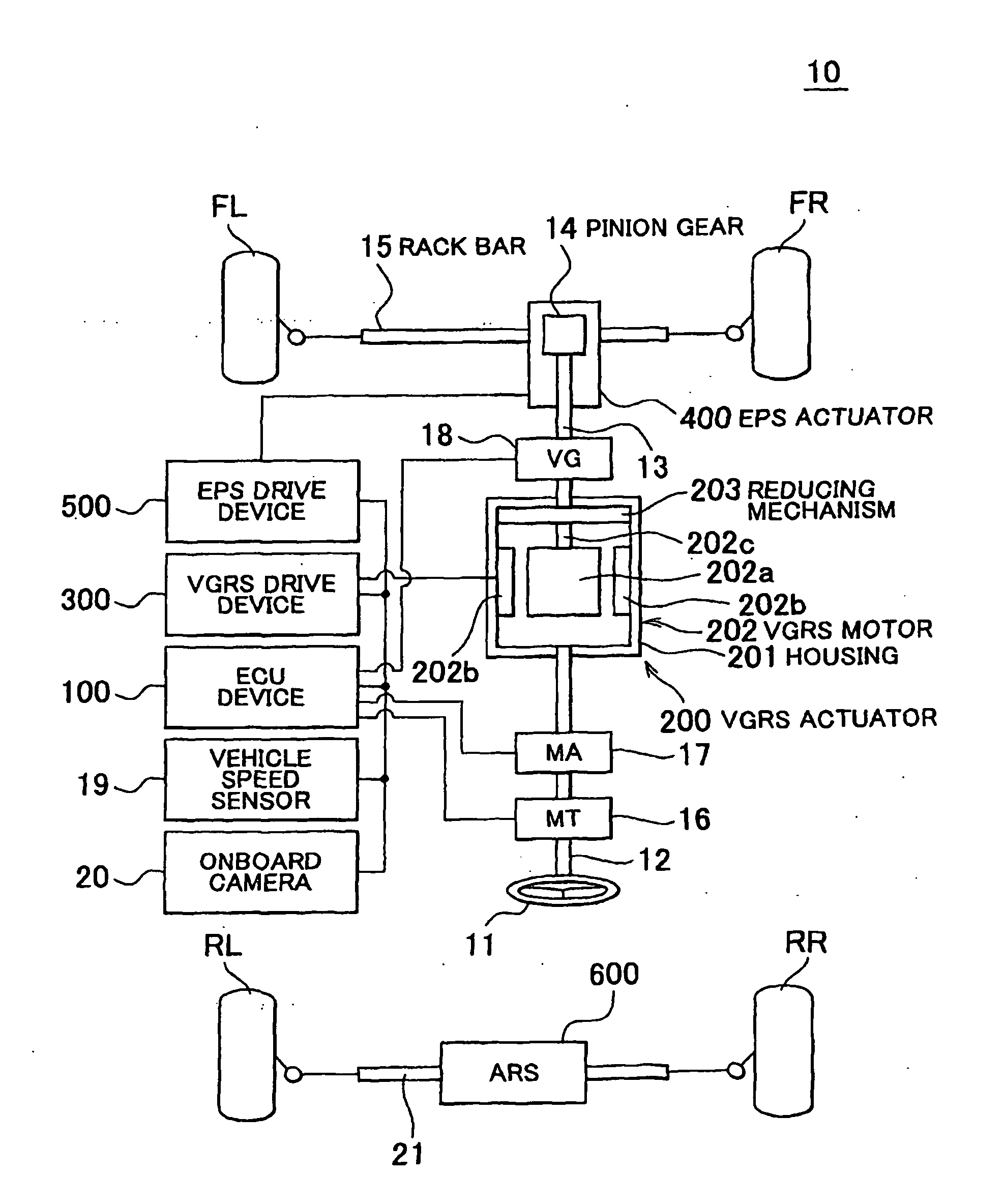 Control device and control method for vehicle