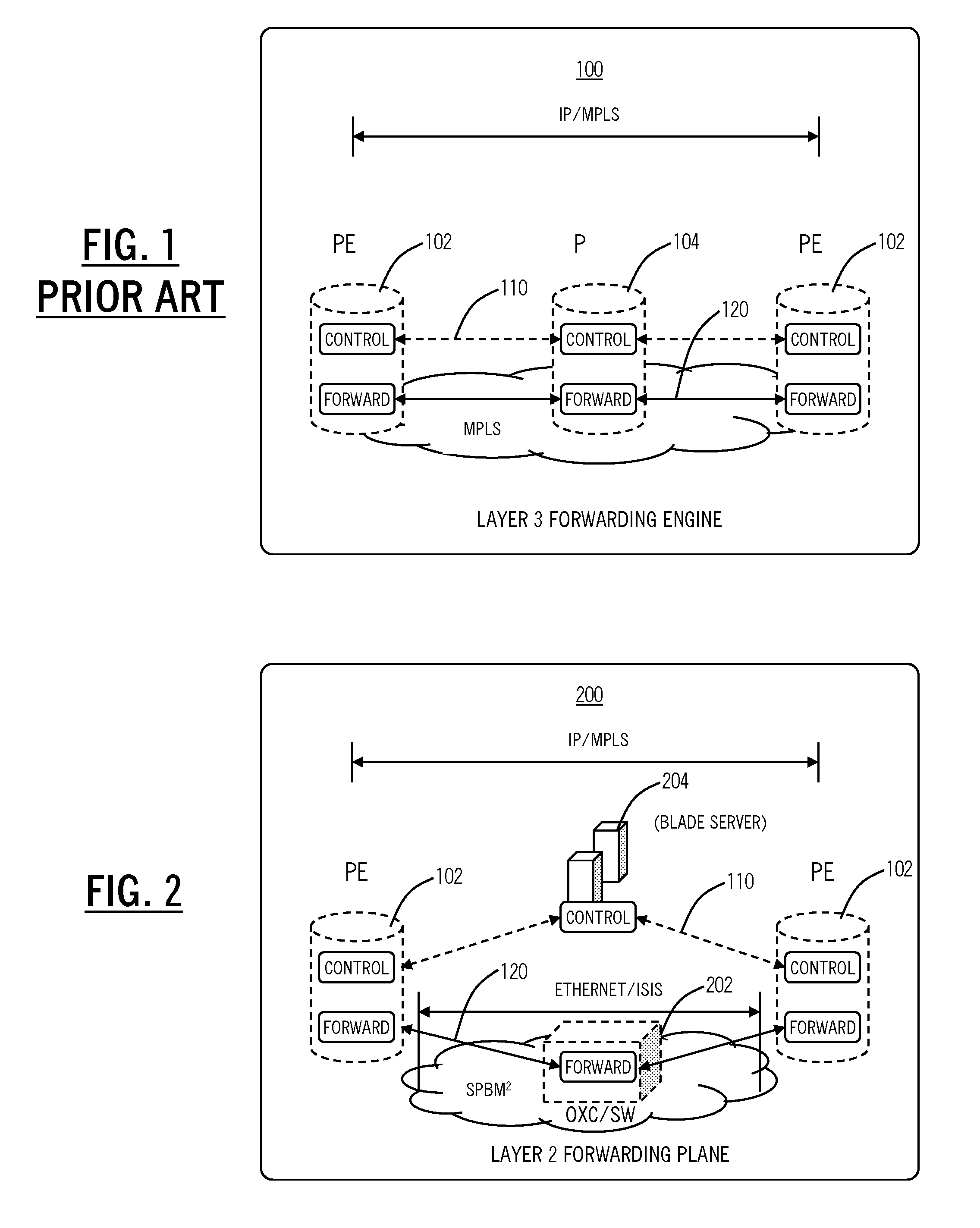 Separate ethernet forwarding and control plane systems and methods with interior gateway route reflector for a link state routing system