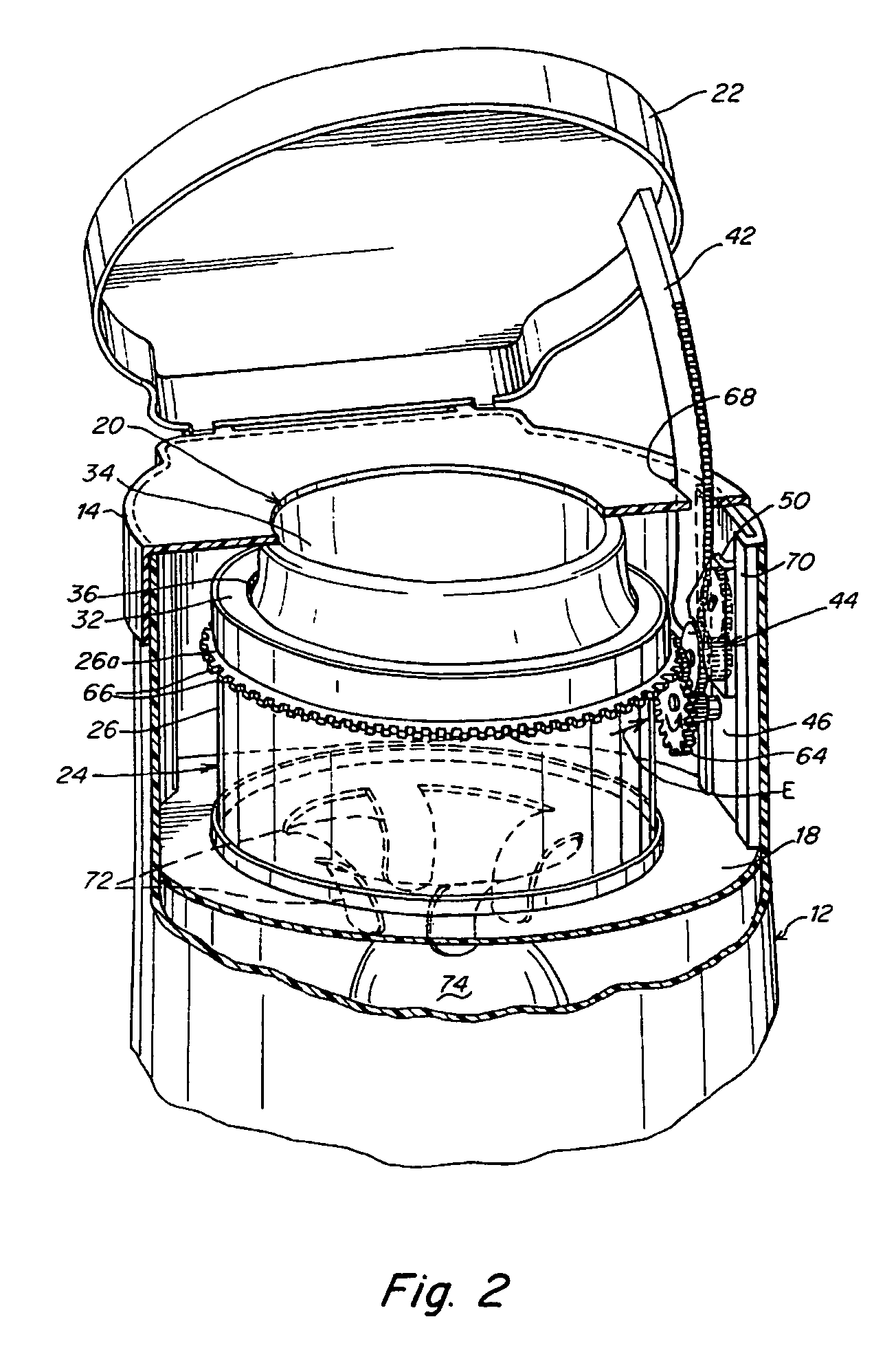 Waste disposal device including a cartridge movable by rollers