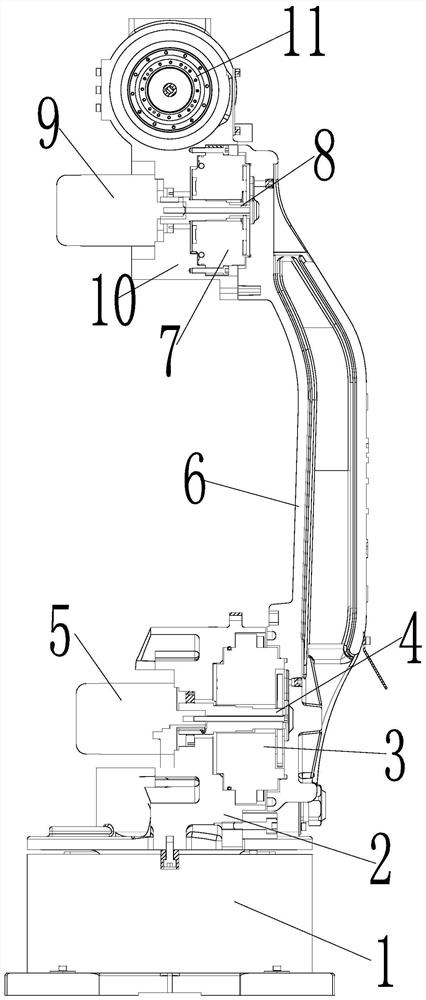 X-shaped large arm for laser cutting of industrial robot