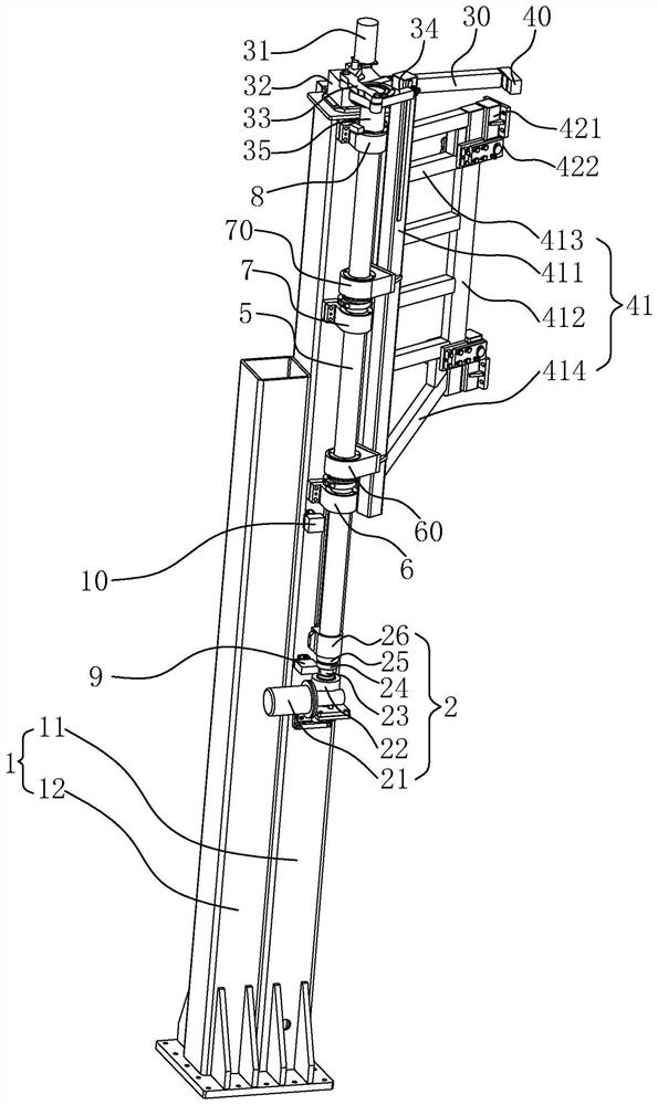 Auxiliary furnace chamber lifting and rotating device for single crystal furnace