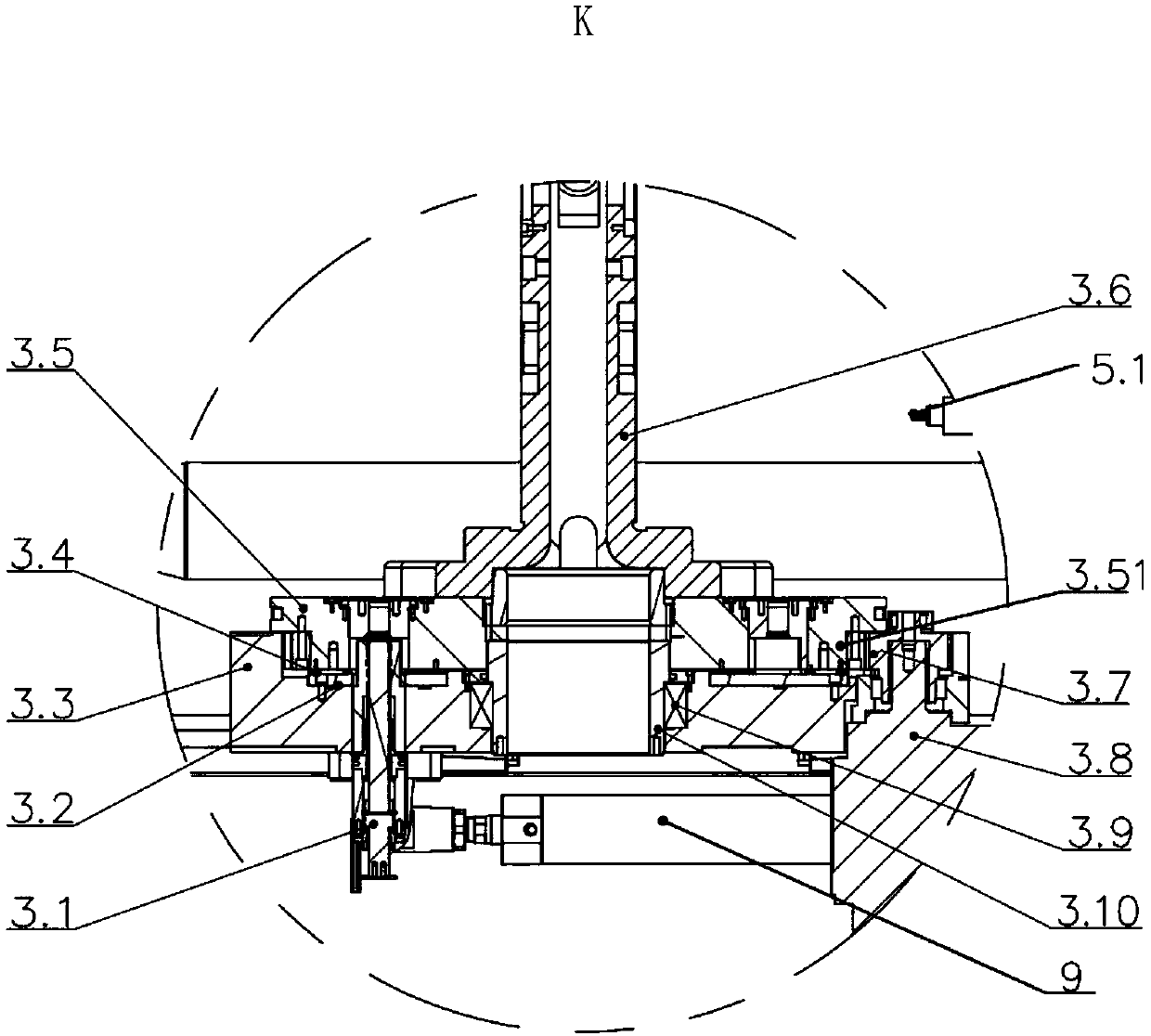 Horizontal rotating mold clamping mechanism of injection molding machine