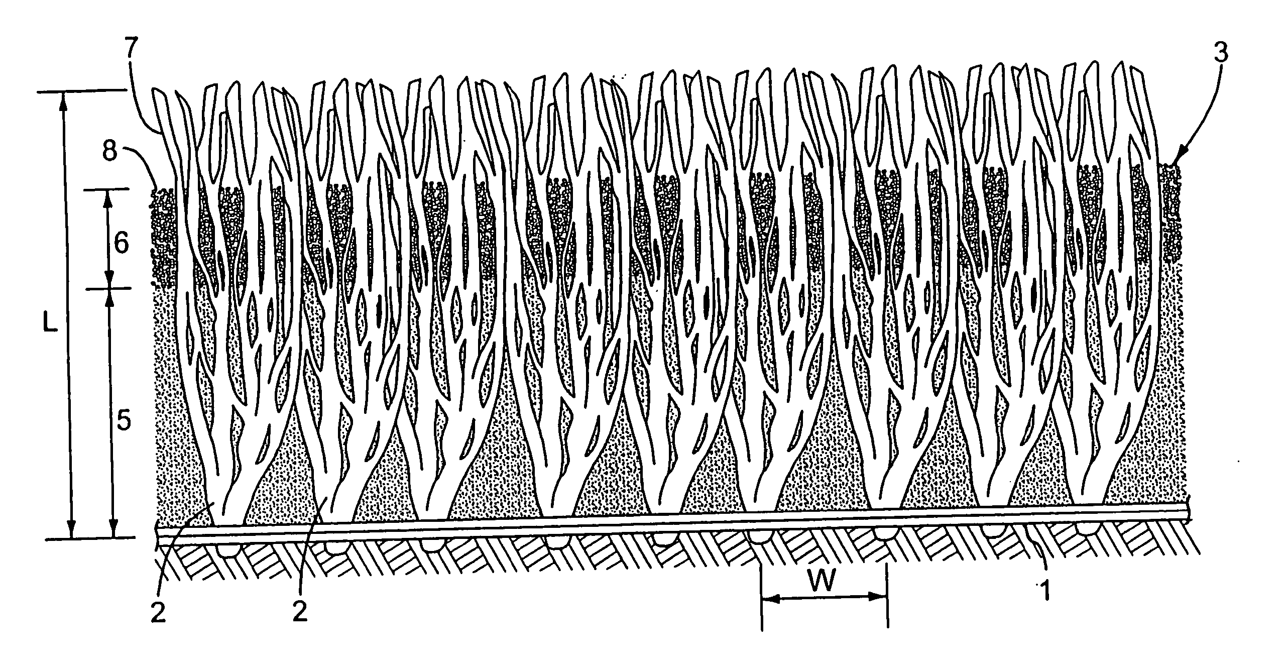 Synthetic grass with resilient granular top surface layer