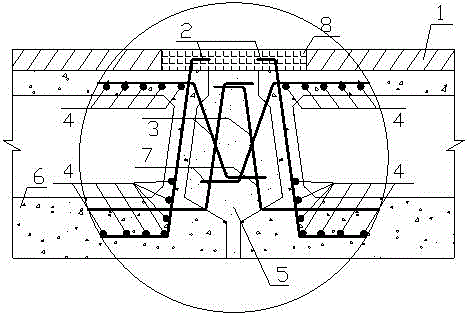 Novel articulated prefabricated hollow slab girder bridge hinge joint connector and construction method thereof