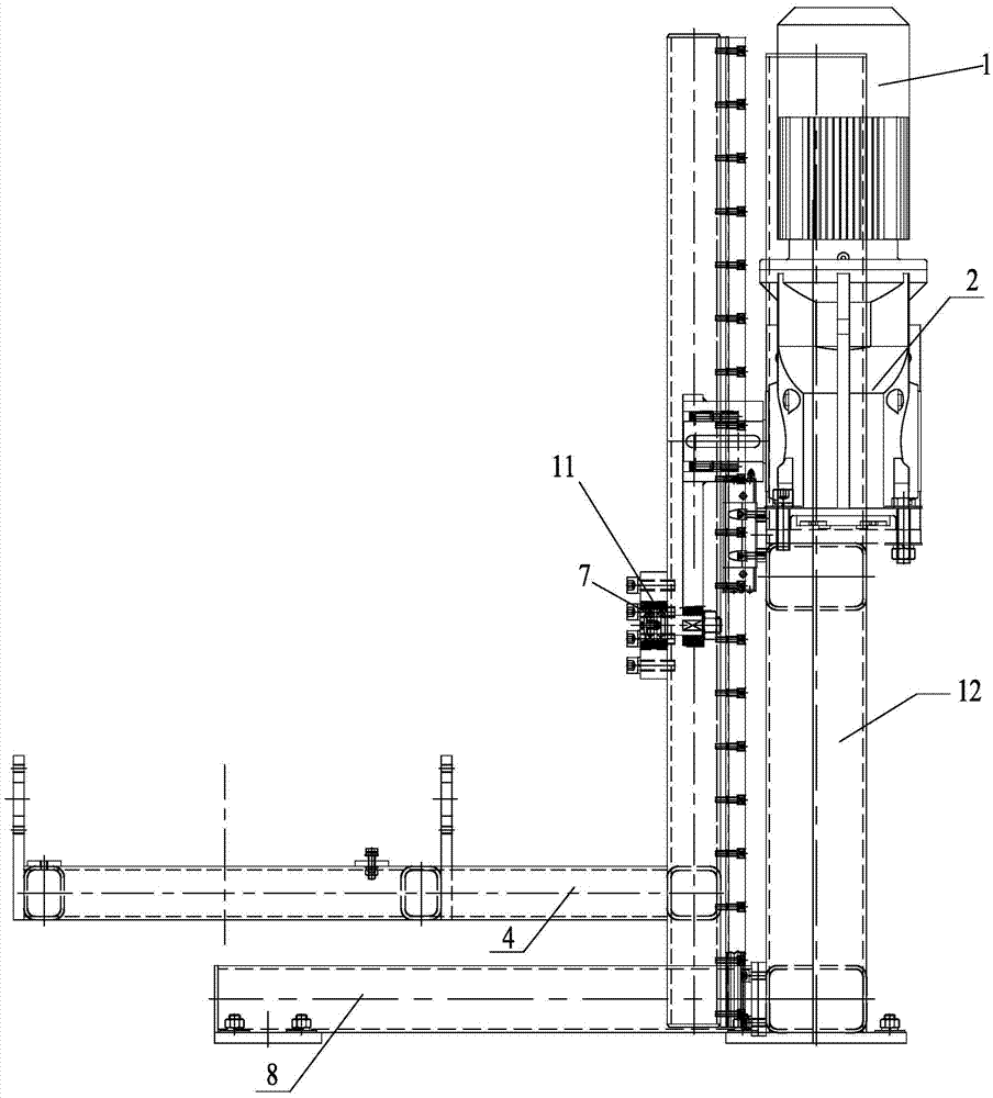 Lifting device of overturning machine