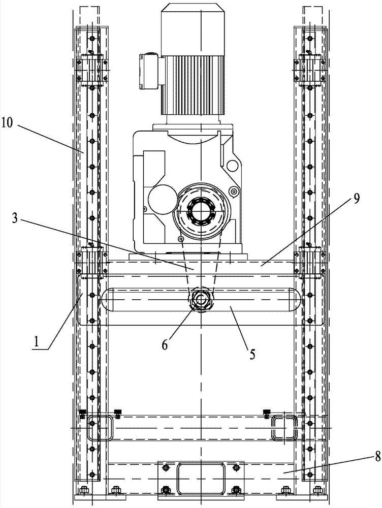 Lifting device of overturning machine