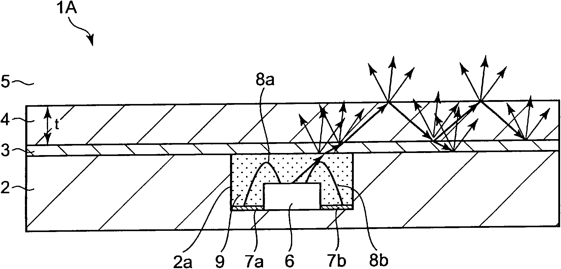 Illuminating device, and input device having the former